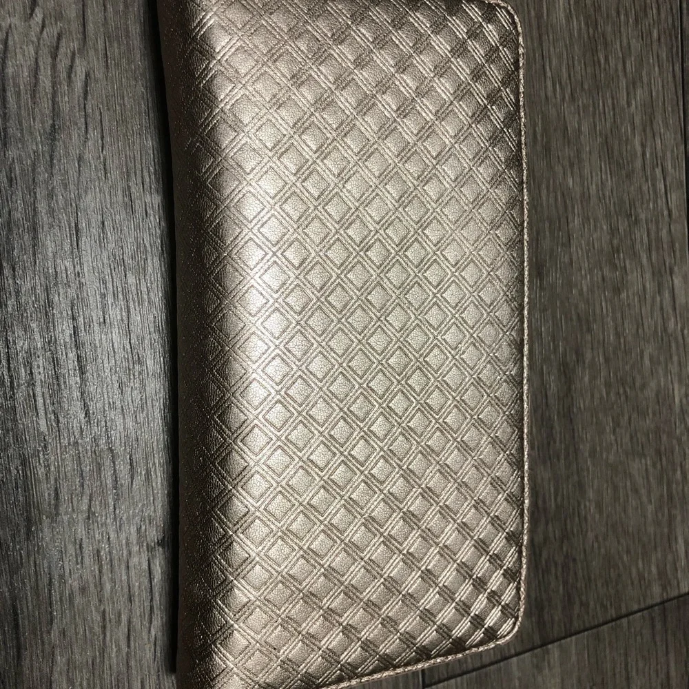 Tory Burch Marion Embossed Rose Gold Wallet